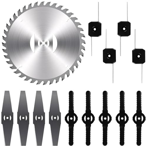 14 cuchillas de metal, 14 piezas de repuesto para desbrozadora de césped, cuchilla de repuesto, accesorio para desbrozadora (14 unidades)