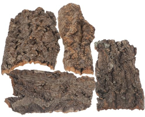 SEWACC 4 Piezas DecoracióN para Terrarios con Corteza Natural Plataforma De Escalada para Reptiles Accesorios para Terrario De Dragones Barbudos Y Peceras