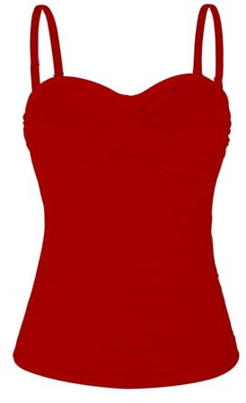 Ocean Blues Maillot de bain bandeau torsadé pour femme - Haut tankini froncé avec contrôle du ventre uniquement