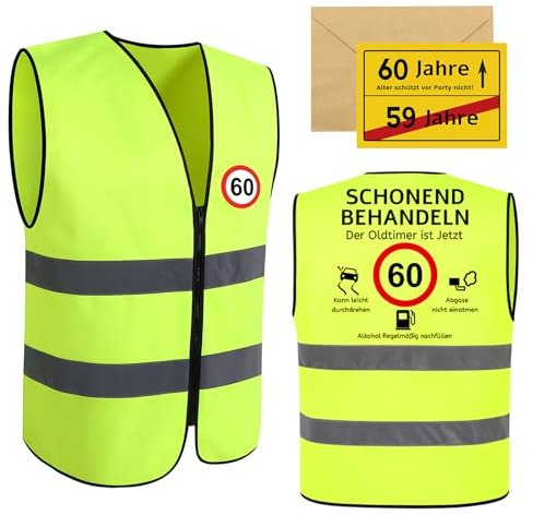 Solivive 60 Geburtstag Männer, Geschenke Für Männer Geburtstag Weste, mit Geburtstagskarte, Lustige Geschenk Geburtstag Junge, für Geburtstagsfeier