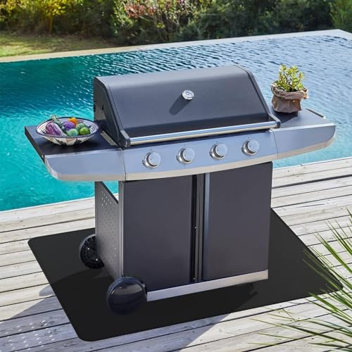 Tapis de barbecue et cheminée résistant à la chaleur conçu pour une utilisation sur terrasse avec fonction antidérapante pour une zone de cuisson sûre (165 cm x 99 cm)