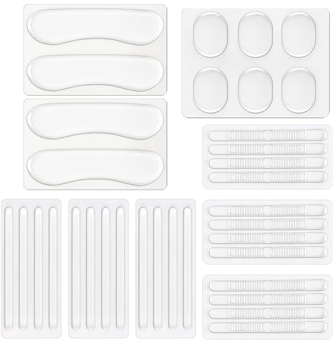 34 Stück Gelpads für Schuhe,Silikon Pads High Heel-Kissen Anti-Rutsch,Slingbacks Fußstütze aus Silikon Schuhriemengriff,Gel Schutzstreifen für Damen und Herren Riemenabsätze Sport Sneaker Absätzschuhe
