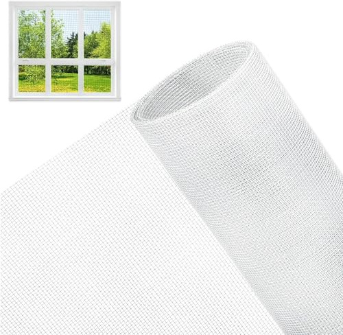 CHSEROK Moustiquaire Fenêtre, 120 cm × 250 cm Rouleau Moustiquaire, Moustiquaire Fibre de Verre Découpable, Blanc, pour Chambre, Salon, Balcon, Bureau