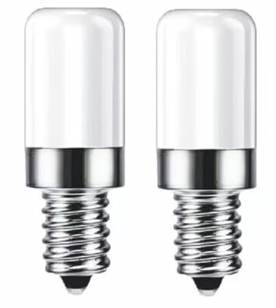 LEDLOCLB Lampadina LED 2w E12 per frigorifero,8×2835smd,200lm,AC220-240V,Mini Lampadina a 360° per frigorifero,cappa,illuminazione elettrodomestico,pacchetto da 2 (E12 2W 220V/Bianco 6500K)