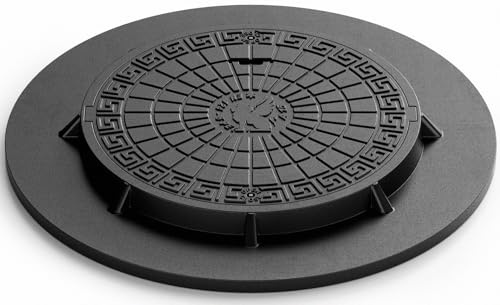 BABYLONPLAST Copertura per canale da 1000 mm, DN1000/600, 10 kN, in plastica resistente, diametro 1000/600 mm, portata 1000 kg, con sistema di sicurezza, coperchio per cisterna I Gully