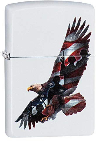 Zippo - Mechero de águila Resistente al Viento, Unisex, Eagle, White Matte