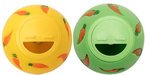 Niteangel Leckerli-Ball, Snackball für kleine Tiere, Small, Gelb/Grün