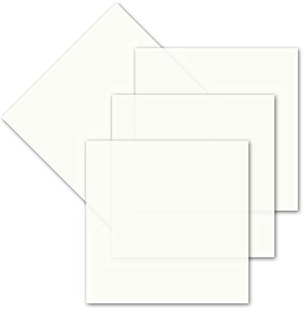 50x einfaches Einlege-Papier für quadratische Karten - transparent-weiß - 140 x 140 mm - ohne Falz - hochwertig mattes Papier von GUSTAV NEUSER