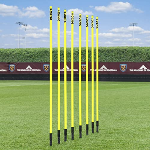 FORZA Piquets de Slalom [Pack de 8/16] | Poteaux à Ressort de 1,5 m/1,8 m | Équipement d’Entraînement à la Vitesse et l’Agilité | Football, Fitness et d’Autres Sports
