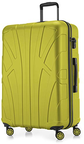 suitline großer Hartschalen-Koffer Koffer Trolley Rollkoffer XL Reisekoffer, TSA, 76 cm, ca. 96-110 Liter, 100% ABS Matt, Farn | ABS-Hartschale · TSA-Zahlenschloss · Erweiterbar · 4 Rollen · Austauschbare Ersatzteile · Aufgabegepäck · Urlaub · 2-3 Wochen