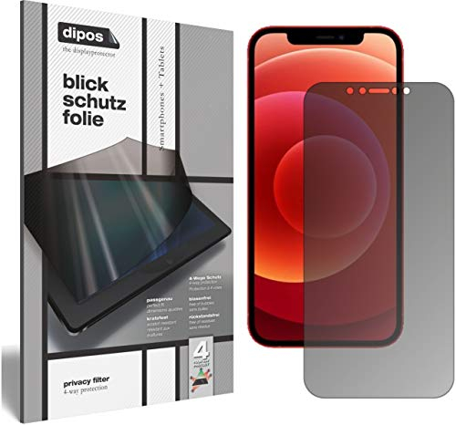dipos I Sichtschutz-Folie matt kompatibel mit Apple iPhone 12 Mini Blickschutzfolie Display-Schutzfolie Privacy-Filter