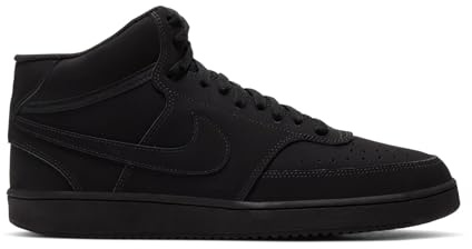 NIKE Court Vision Mid, Sneaker Uomo, Black/Black-Black, 41 EU