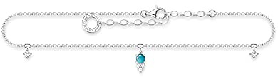 THOMAS SABO Fußkette türkiser Stein Silber 925 Sterlingsilber