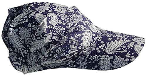 Cool4 sommar paraply huvudduk visir strand mössa bandana solskydd mössa A01, Marin (naturligt paisleymönster), S
