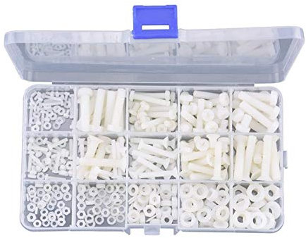 420PCS / SET M2 M2.5 M3 M4 M5 M6 NOLE NYLON Écrou à vis en plastique Assortiment de laveuse en plastique avec boîte de rangement à vis DUO ER