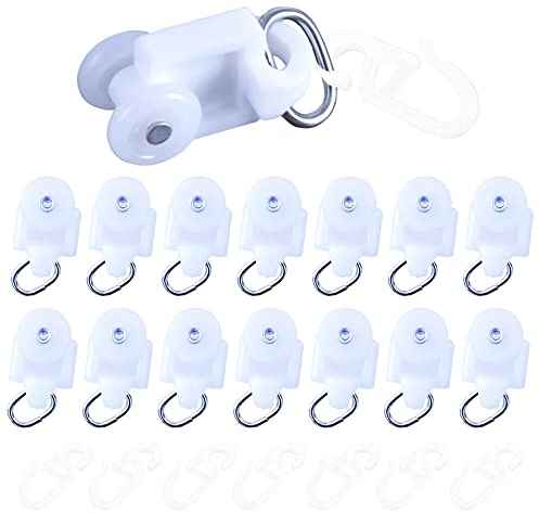 Dtoterul Polea para Pista de Cortina 100 Piezas Rodillos de Riel de Cortina Portadores de Ruedas de Cortina Corredores de Cortinas Plegables Rodillos de la Pista de la Cortina para Rieles de Cortina