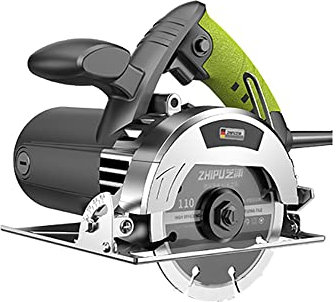 Jieotwice Scie à Carrelage électrique, Scie Circulaire à Métaux, Réglable à 45°, pour Bois, Pierre, Métal, Carrelage, avec 4 Lames de Scie