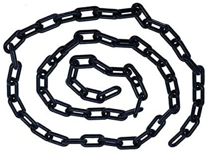 MACHSWON 25 m x 10 mm plastkedjor barriär säkerhet post kon isoleringskedjor för transport, trädgårdsstaket svart