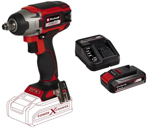 Einhell Professional Atornillador de impacto con batería IMPAXXO 18/400 Power X-Change (iones de Li, 18V, 400 Nm, engranaje de 3 marchas, motor sin escobillas, envío con batería de 2.5 Ah y cargador)