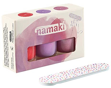 Namaki Nagellack Set - Morello Kirsche, Mauve, Pink Glitzer