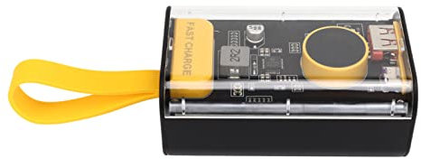 RiToEasysports Power Bank Portatile, 22,5 W PD Power Bank a Ricarica Rapida Caricabatteria Portatile Esterno da 20000 mAh per Telefono per Campeggio Guscio Trasparente Industriale