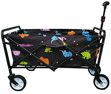MOLVUS Garden Cart 4-wheel Folding Trolley -Foldable Pull Wagon Hand Cart Foldable Camping Cart Portable Garden And DIY Cart - 70KG Capacit (B)