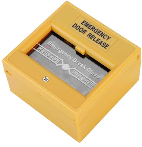 Cyrank Emergency Exit Door Release, Yellow Emergency Alarm Station Alarm Button Call Point Safety Fire Lite Alarms for Home Office
