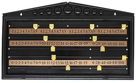BILMAG Billard Punktezähltafel – Snooker & Billard Anzeigetafel mit Schiebereglern, schwarz