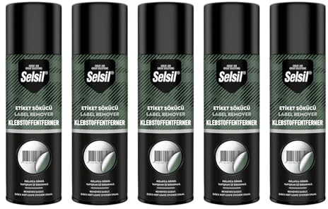 Bastelzone Détachant d'étiquettes, dissolvant d'étiquettes, dissolvant de colle, dissolvant de colle, dissolvant d'autocollants, retrait d'autocollants, spray de dissolvant d'étiquettes (5 x 200 ml)