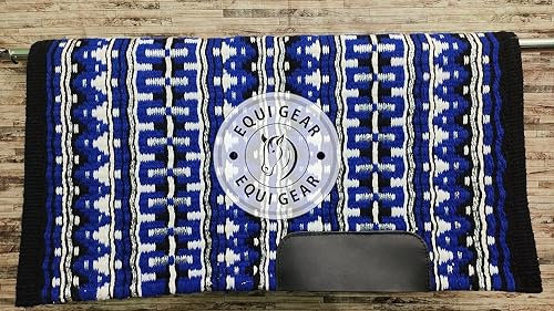 EQUIGEAR Western Ranch Horse Satteldecke aus neuseeländischer Wolle, Western-Design, handgefertigte Satteldecke, Wollpolster, Sensor Flex (Anpassung möglich), WQ48 (34x34)