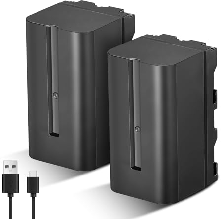 Soonpho 2-Pack NP-F750 Batterie de Rechange Remplacement Battery pour Sony NP-F970 F960 F950 F770 F750 F570 F550 Compatible Godox Neewer caméscope/Moniteur/caméra