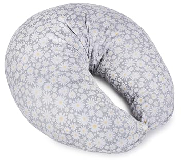 Ceba Baby® Stillkissen - Schwangerschaftskissen - 100% Baumwolle - Lagerungskissen für Babys - Babynest - ergonomisches Stillhörnchen, Nackenhörnchen - 150 cm - Öko-Tex Standard 100 - Kamille