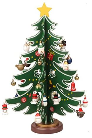 Mini-Tisch-Weihnachtsbaum aus Holz, Weihnachtsbaumschmuck, Tisch-/Schreibtischdekoration, mittelgroßer Weihnachtsbaum aus Holz, Tischdekorationen, Mini-Weihnachtsbaumschmuck, Mini-Weihnachtsbaum
