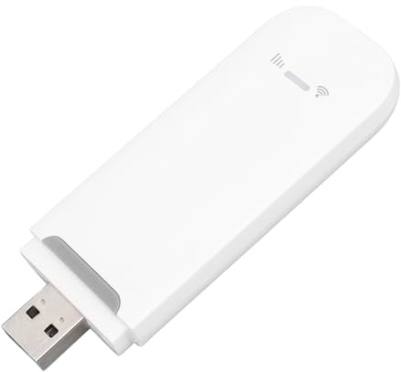 Tragbarer 4G LTE USB WLAN Router, WLAN Hotspot Wireless Netzwerk Router, Plug and Play, SIM Kartensteckplatz, WLAN Freigabe für Bis zu 10 Benutzer (White)