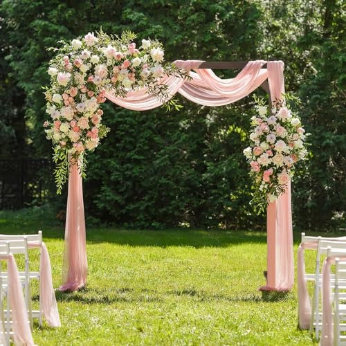 Arco Nuziale in Legno da 7,2 Piedi, Arco Nuziale Quadrato, Supporto per fondale Quadrato, Arco da Giardino, per Piante rampicanti, Viti, Rose, Prato per Feste di Matrimonio (Tende