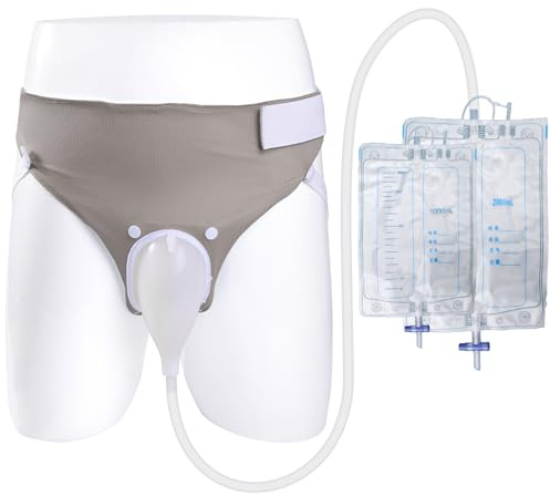 Bolsa de drenaje urinario portátil para hombres (2000 ml x 2 + 1000 ml x 2), bolsa de recolección de orina reutilizable, sistema de bolsa de drenaje urinario, orinal anciano para pacientes postrados