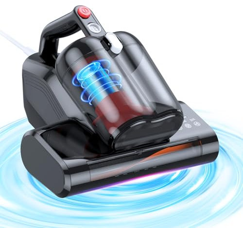 JPHYLL Mattress Vacuum Cleaner Anti Dust Mite Bed Vacuum Cleaner with 16Kpa Suction 253.7nm UV-C Light & 40000 Rpm/Min Brushroll Rotation & HEPA Filter & Heating Tech Corded