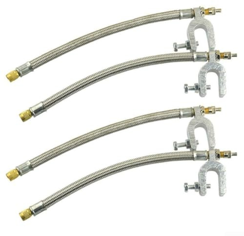 Doppelventil-Verlängerungen, 25,4 cm, für geflochtene Edelstahl-Ventilverlängerung für Auto, Wohnmobil, LKW, Anhänger, Reifenventil-Verlängerungsadapter (4 Stück)