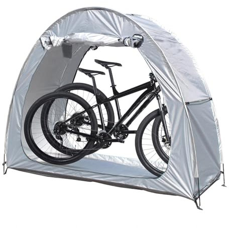 Fxiaobin 2 PCS Box Biciclette può Essere Giuntato Garage Moto per Esterno con Tessuto Oxford 210D PU4000 Impermeabile Garage Moto Tettoia per Esterno,Silver