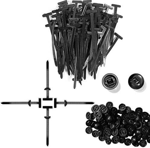 120Pcs Nylon Universal Cable Tie Buckle - Self-Locking Zip Ties with Pin & Button Design for Quick Fastening. Multipurpose Universal Zip Tie Tool for Automotive Repairs, DIY & Daily Use (Black)