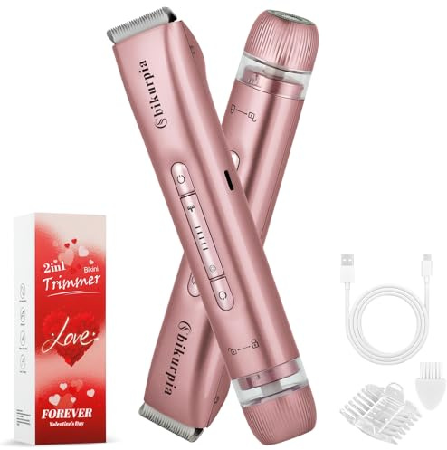 Bikini Trimmer for Women — 2-in-1 Replaceable Women's Facial Razor, Ceramic Blade,Intimate Area Hair Remover, Facial & Body Hair Remover