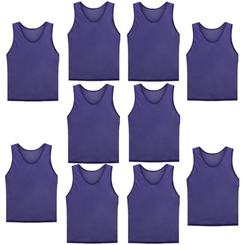 AzulLanse 10er Set Fußball Leibchen für Erwachsene,Trainingsleibchen,70 * 62 cm,ohne Logo,Team-Spiel Bibs,Unisex-Designs Jugend Sport Fussballtraining,Westen fürs Teamtraining,Höhe:170-200cm