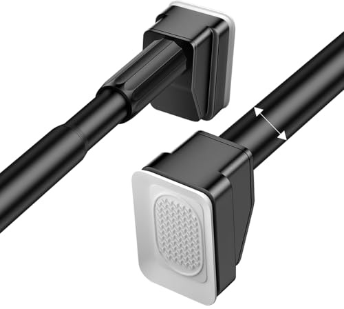 Asta a tensione regolabile 40-490 cm, senza trapano, per bagno e armadio, asta per tenda da doccia in acciaio inox, facile da installare, colore nero, design salvaspazio