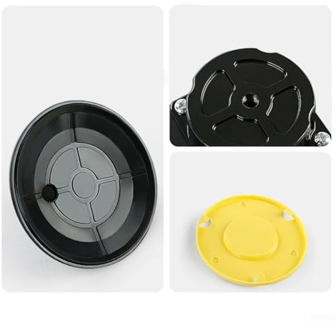 Yuanpgky Base de montage à ventouse de 11,4 cm avec main – Lève-vitre robuste pour surfaces lisses, capacité de 31,8 kg, filetage M6/M8, aluminium jaune et caoutchouc (M8)