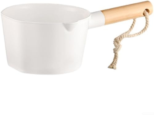 Floweringbeter Japanese Style Wooden Handle Ladle Featuring Large Deep Scoop and Long Handle for Efficient Use in Cooking Soups and Sauces