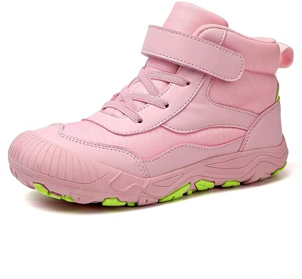 AONETIGER Botas de Senderismo para Niños Niñas Zapatos de Trekking Ligeros Antideslizante para Bosque Campamento y Aventuras (Rosa,37EU)