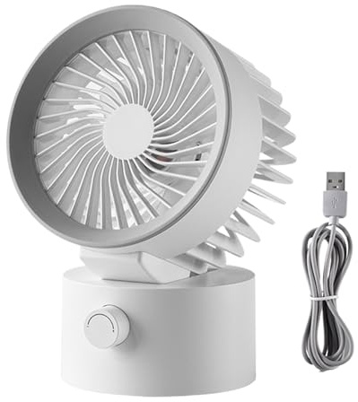 Ventilador de escritorio USB – Venťilador portátil pequeño y silencioso | Recargable USB de 2000 mAh | Velocidad del ajustable | Refrigeración personal ultrasilenciosa | Ventilador de viaje par
