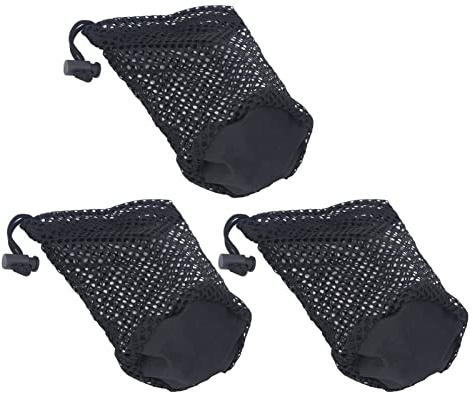 Tbest 3 St Nätpåsar Nylon Andas med Låsrep för 12-16 Bollar, Bärbart Sportverktyg för Golfare, Tennis och Leksaker för Barn