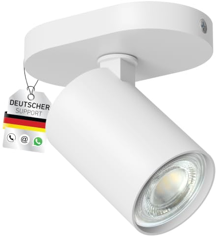 Oktaplex Roma Deckenspot 1 flammig Weiß schwenkbar | Ø11cm Aluminium GU10 Spotleuchte - Deckenlampe Strahler modern