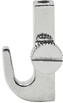 PHS Picture Rail Hooks, Holds 44 lb, 10 Pack, for Nylon Cords | Adjustable side-screw J-hooks, for gallery rails & picture hanging systems, fits 1.5–2 mm nylon cords & steel cables